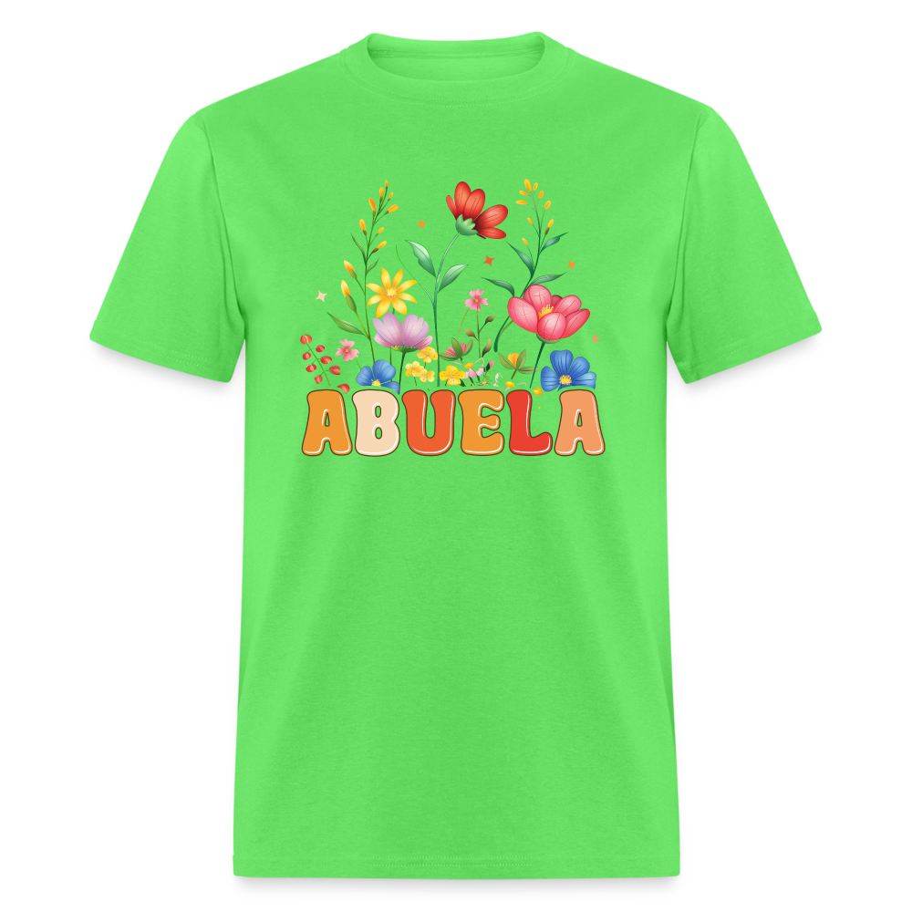 Abuela T-Shirt with Floral Design - kiwi