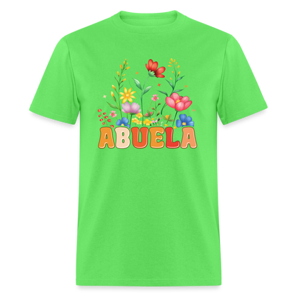 Abuela T-Shirt with Floral Design - kiwi