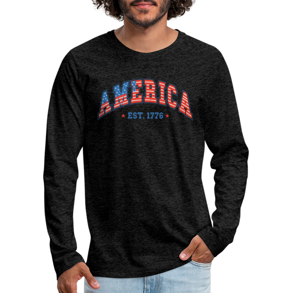 American 1776 Men's Premium Long Sleeve T-Shirt - charcoal grey