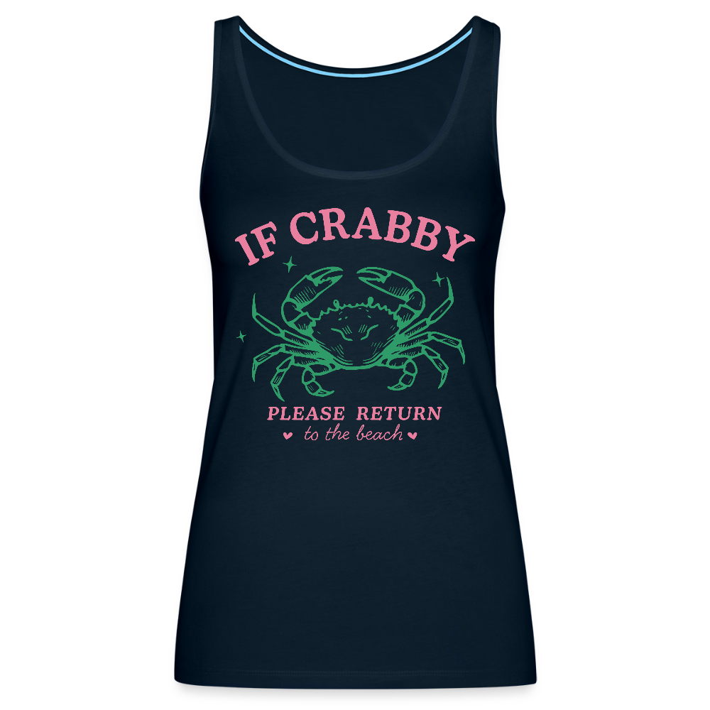 If Crabby Return to Beach Tank – Women’s Summer Top - deep navy