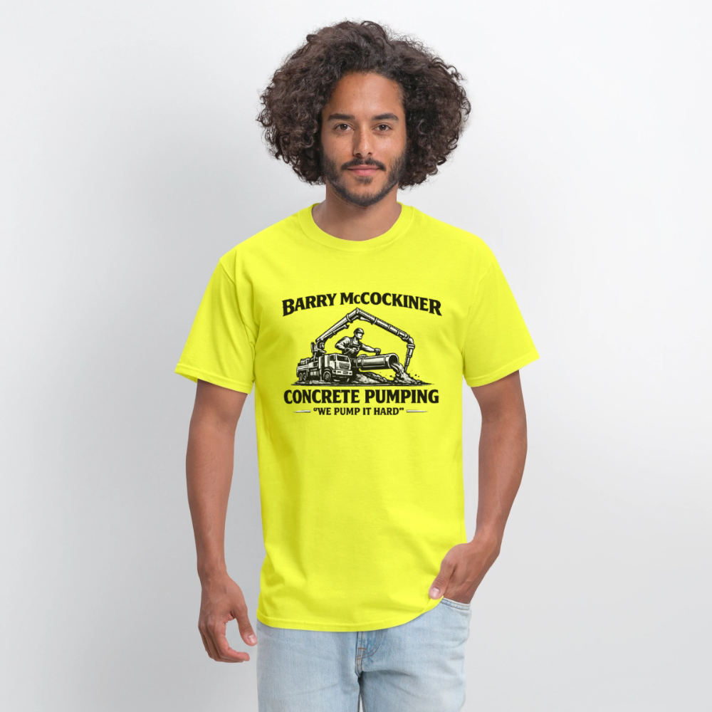 Barry McCockiner Concrete Pumping Funny Tee Color: Rock