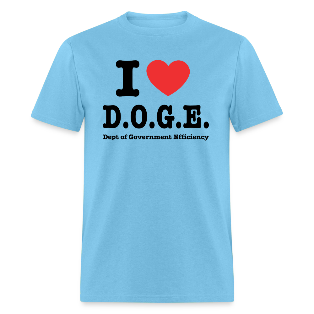 I Heart DOGE (Dept of Government Efficiency) T-Shirt - aquatic blue