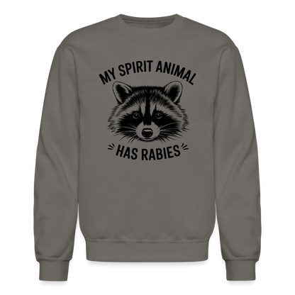 My Spirit Animal Has Rabies Sweatshirt - asphalt gray