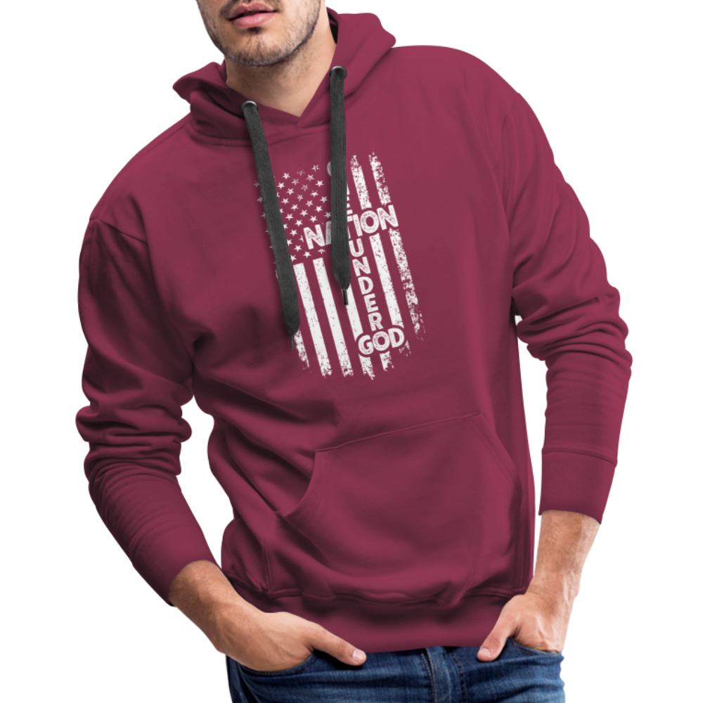 One Nation Under God Men’s Premium Hoodie - burgundy