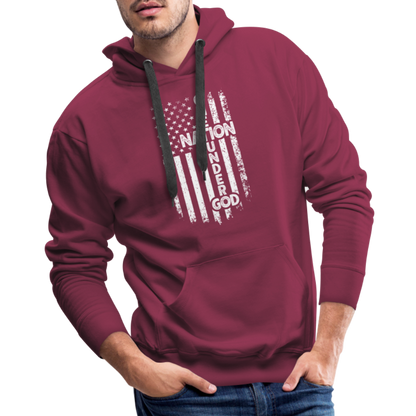 One Nation Under God Men’s Premium Hoodie - burgundy