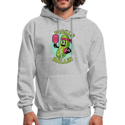 Pickle Ballin Hoodie - heather gray