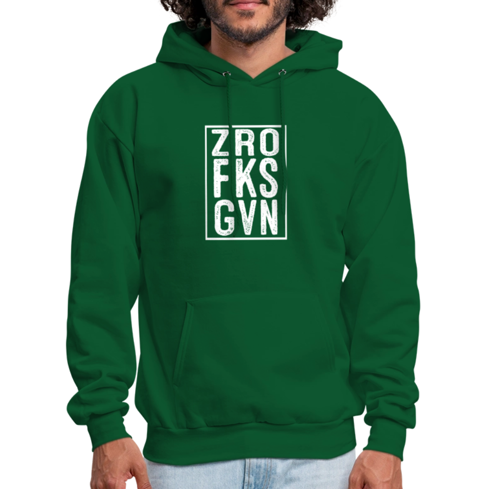 ZRO FKS GVN (Zero Fucks Given) Hoodie - forest green