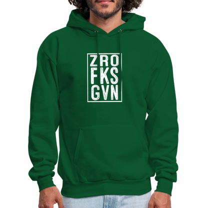 ZRO FKS GVN (Zero Fucks Given) Hoodie - forest green