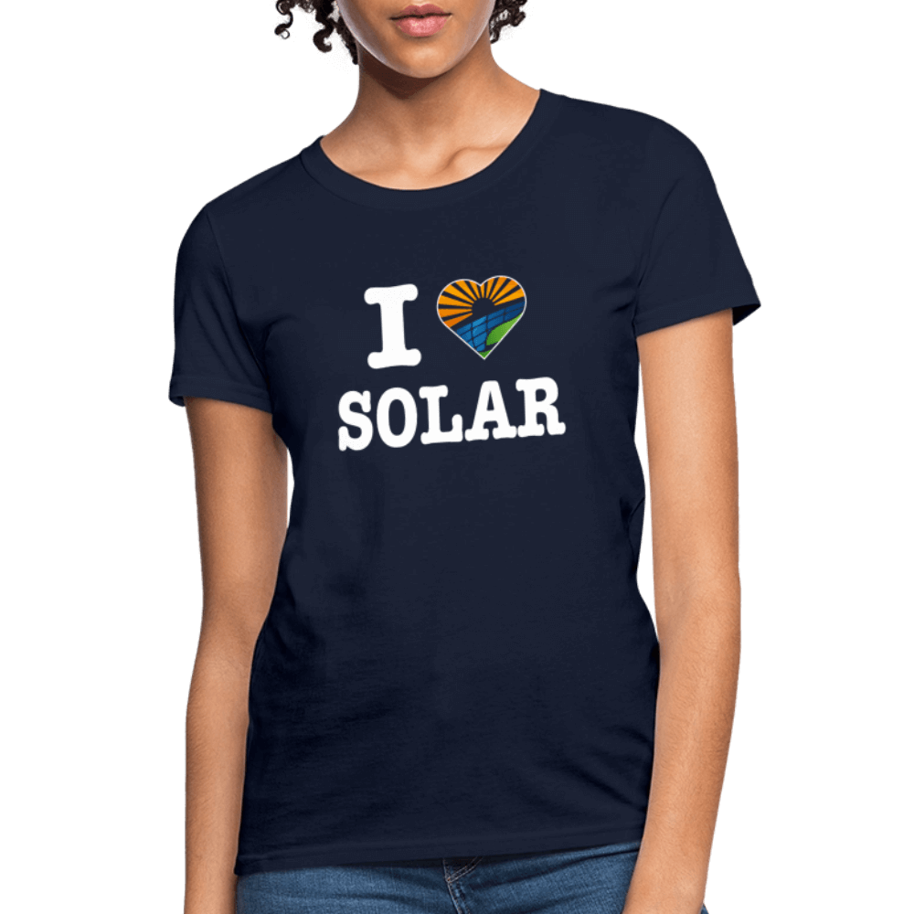 I Love Solar Women's T-Shirt - navy