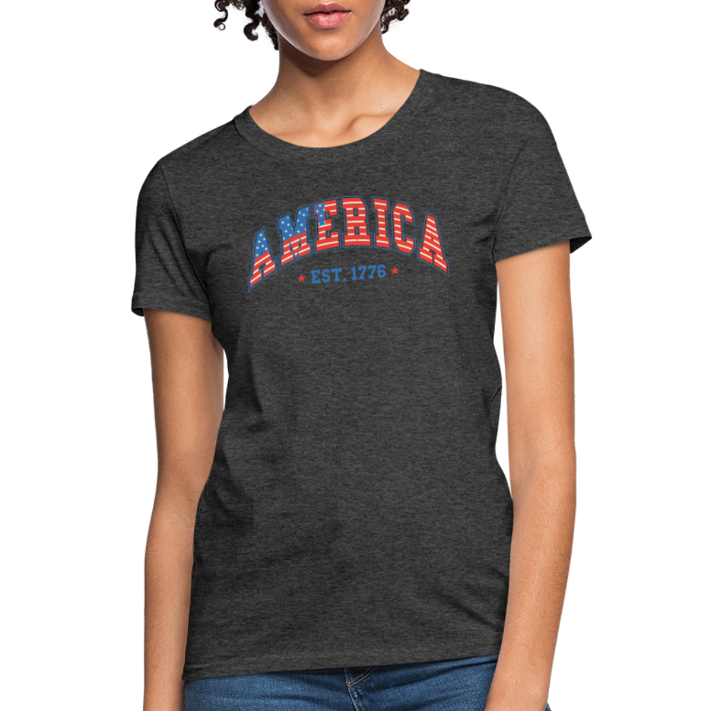 American 1776 Women's Contoured T-Shirt - heather black