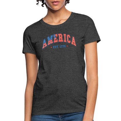 American 1776 Women's Contoured T-Shirt - heather black