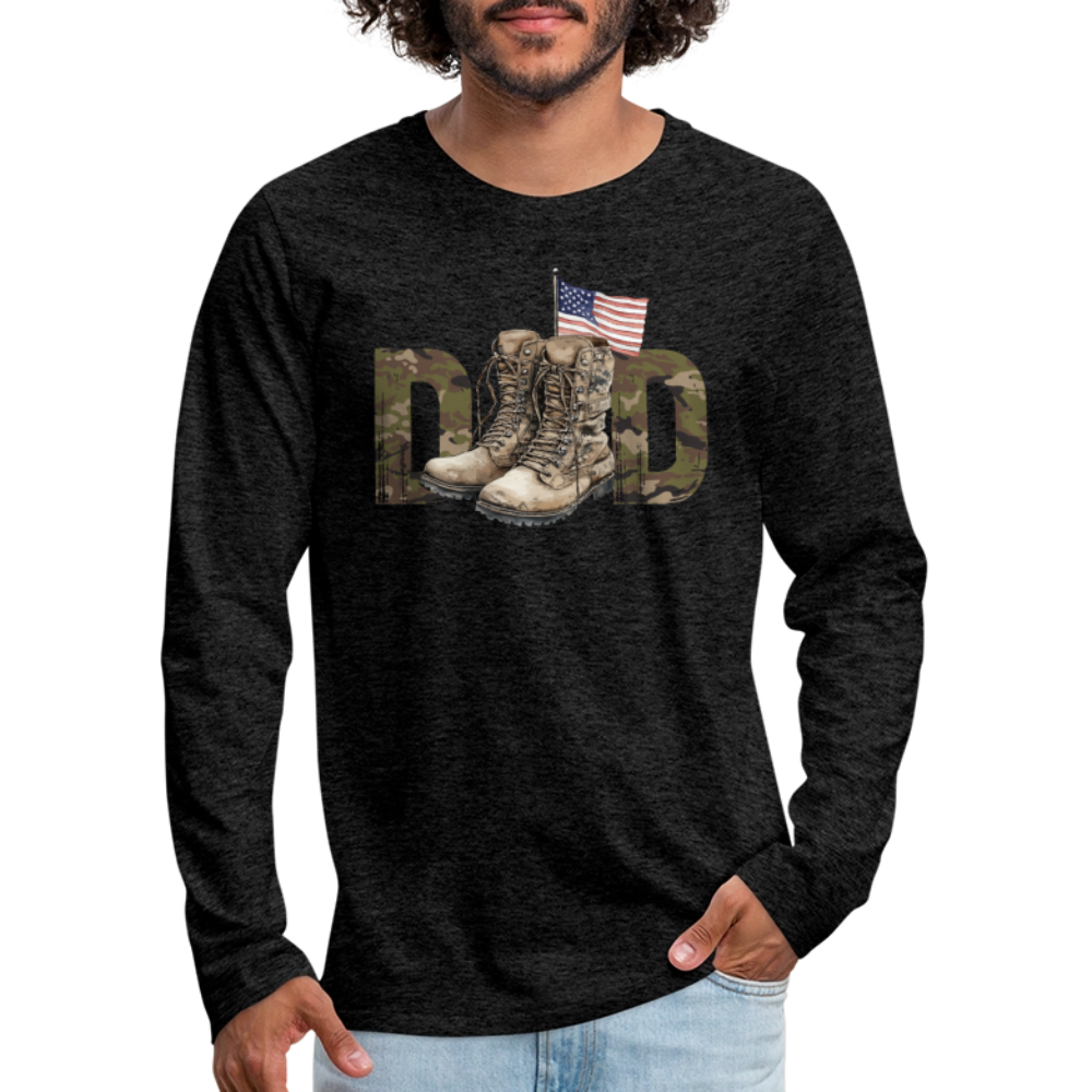 Military Dad Men's Premium Long Sleeve T-Shirt - charcoal grey