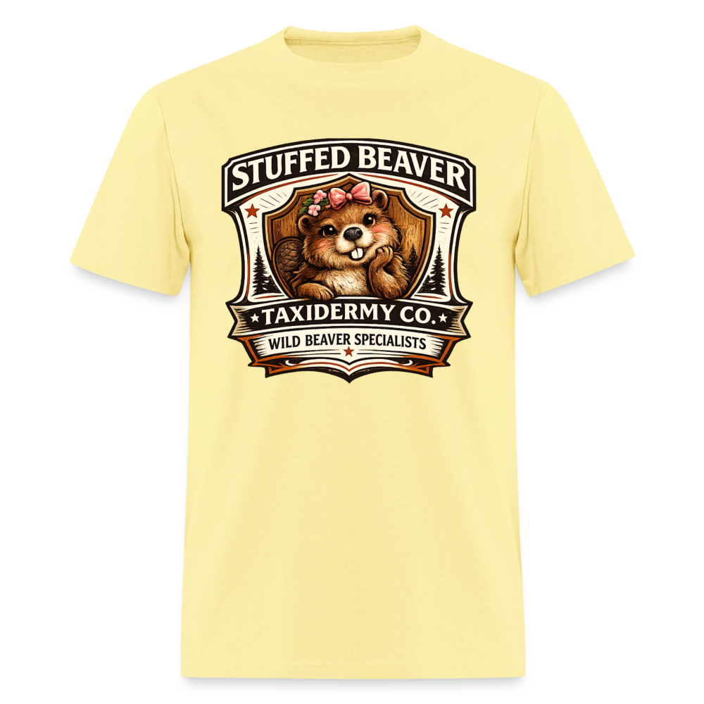 Stuffed Beaver Taxidermy Funny Adult T-Shirt Color: Cornsilk