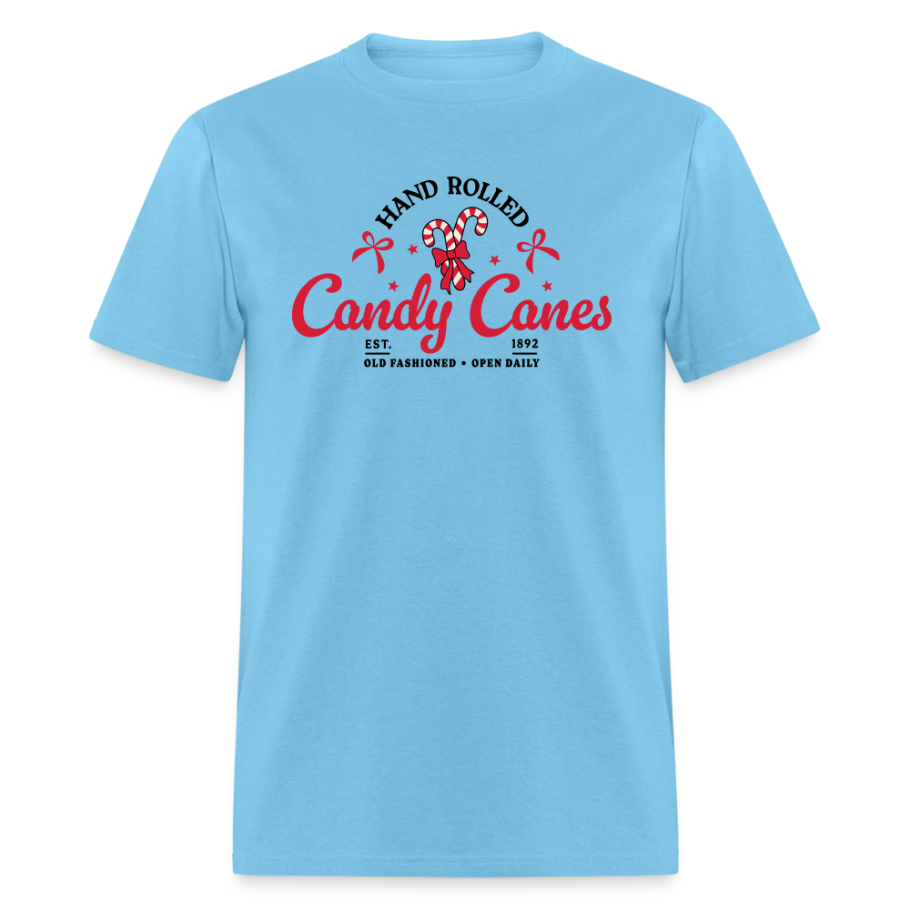 Hand Rolled Candy Canes T-Shirt - aquatic blue