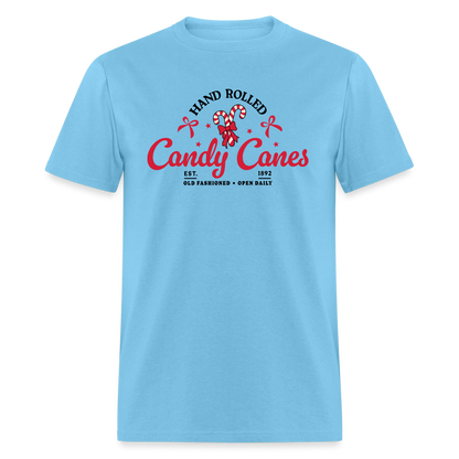 Hand Rolled Candy Canes T-Shirt - aquatic blue