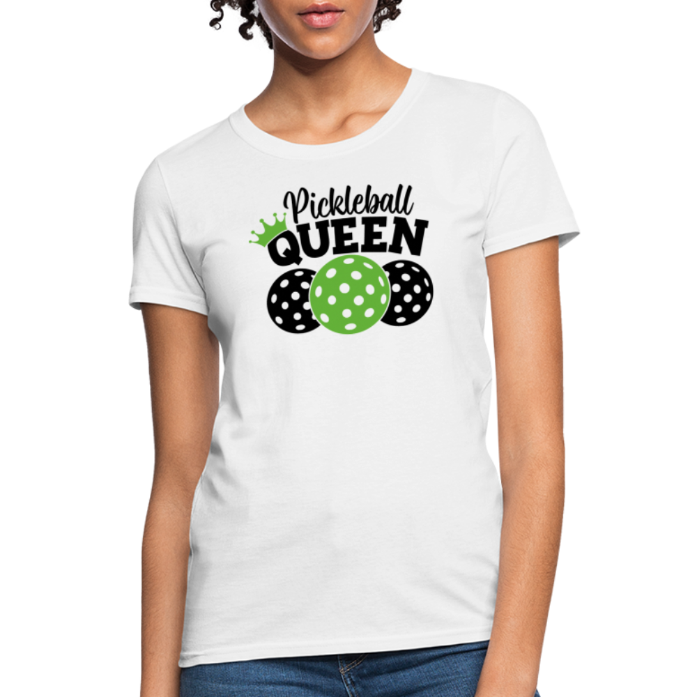 Pickleball Queen Women's Contoured T-Shirt - white