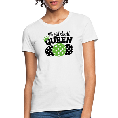 Pickleball Queen Women's Contoured T-Shirt - white