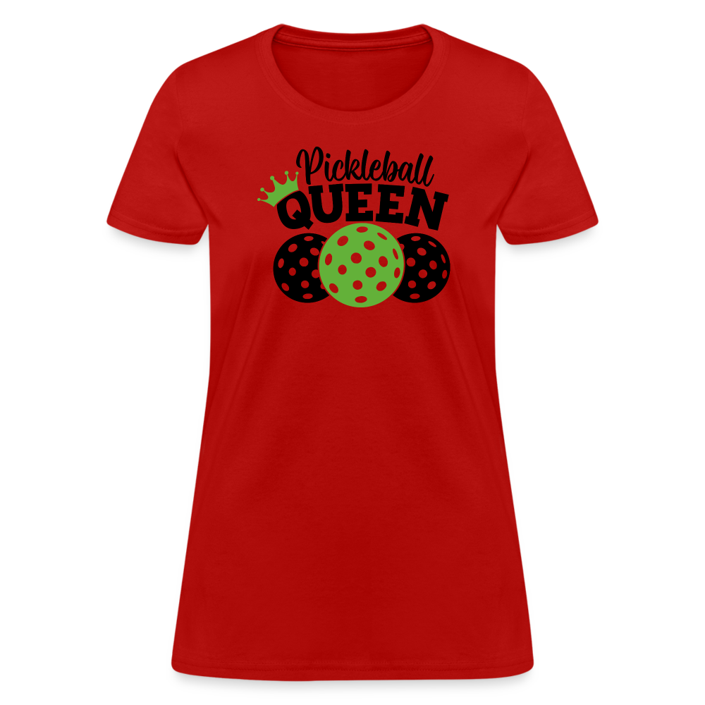 Pickleball Queen Women's Contoured T-Shirt - red