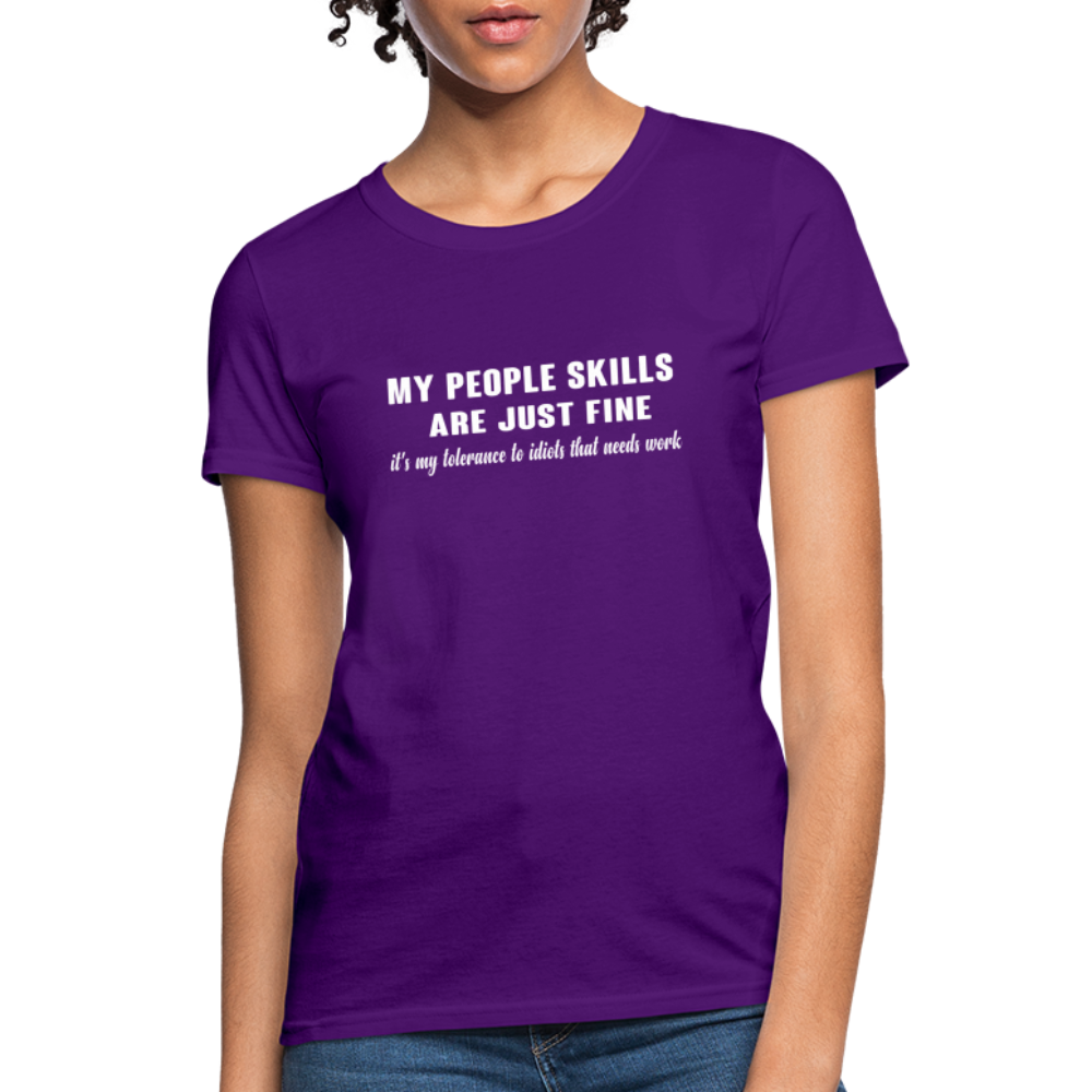 It's My Tolerance To Idiots That Needs Work Women's T-Shirt - purple