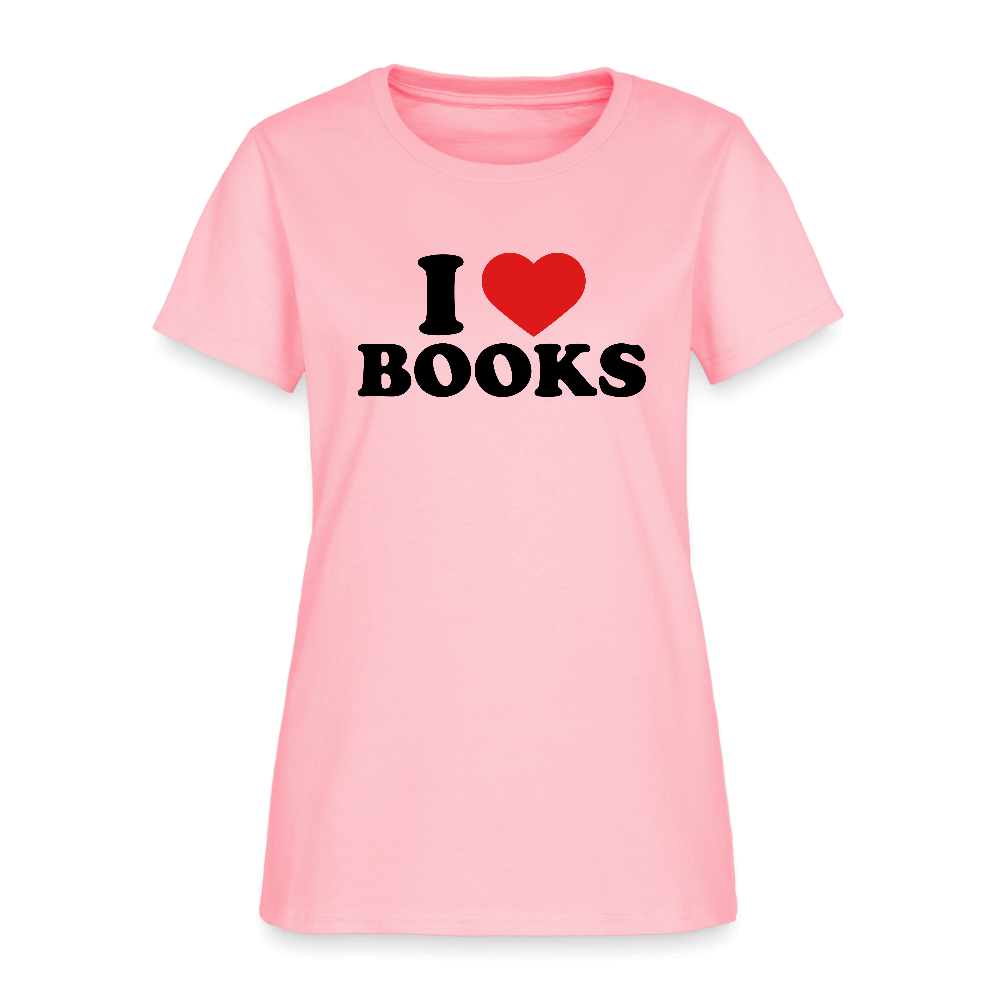 I Love Books Women’s T-Shirt Color: pink