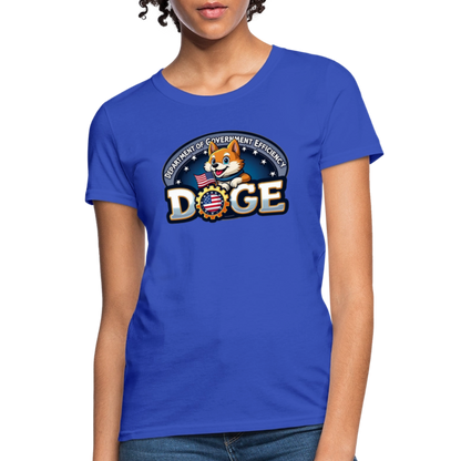 DOGE Logo (Dept of Government Efficiency) Women's Contoured T-Shirt - royal blue