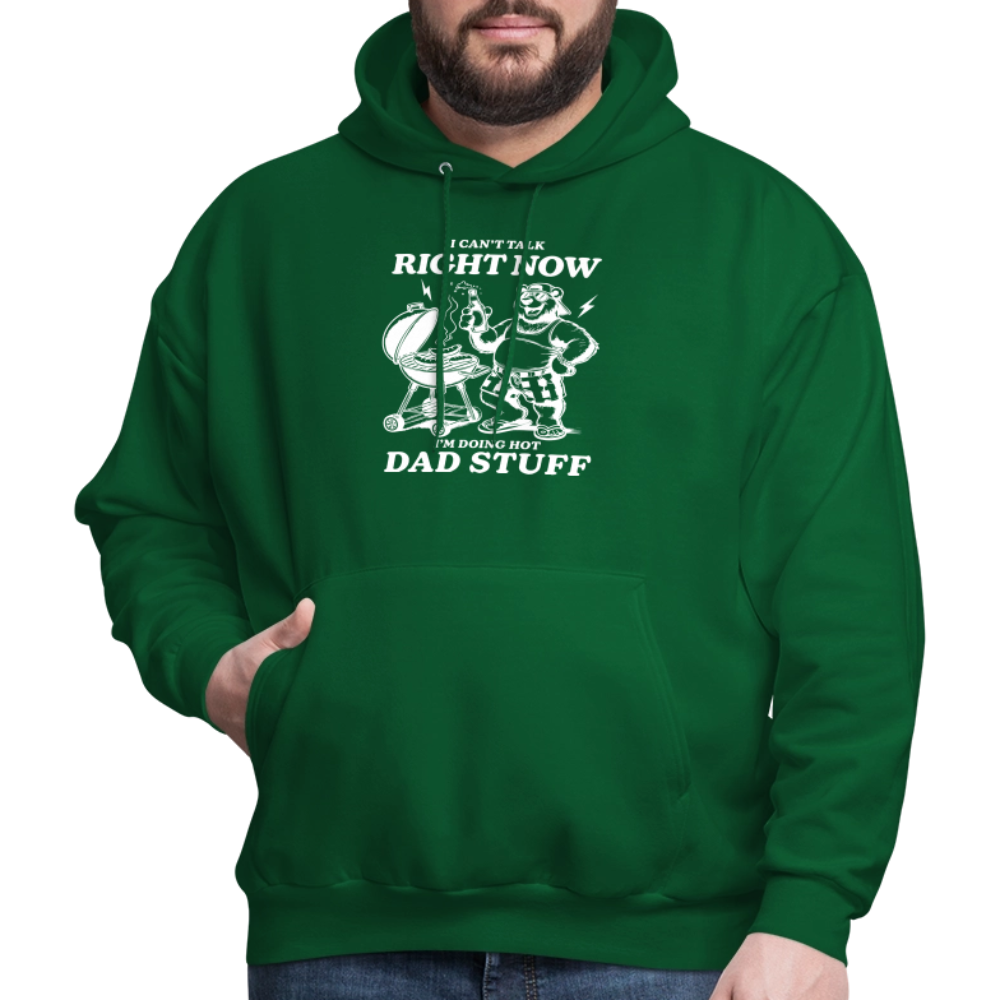 Doing Hot Dad Stuff BBQ Hoodie for Grilling Dads - forest green