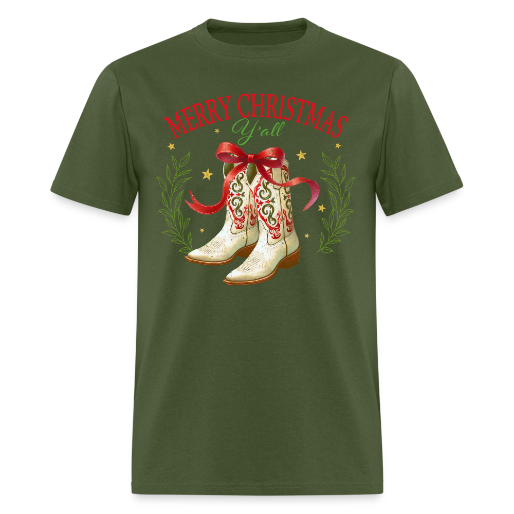 Merry Christmas Y'all T-Shirt - military green