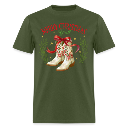 Merry Christmas Y'all T-Shirt - military green