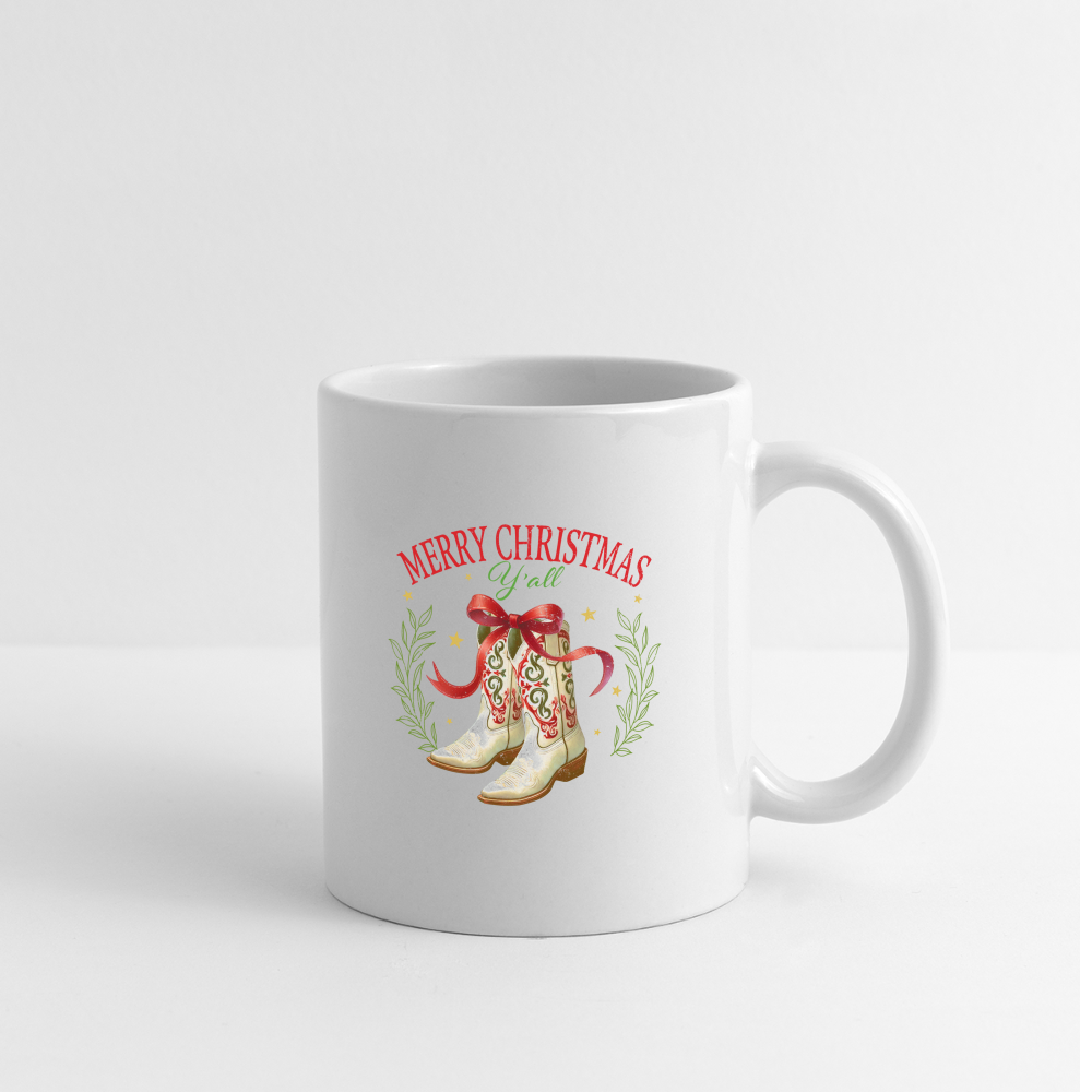 Merry Christmas Y'all Coffee Mug - white