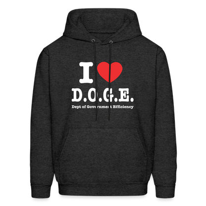 I Love DOGE (Dept of Government Efficiency) Hoodie - charcoal grey