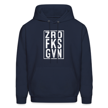 ZRO FKS GVN (Zero Fucks Given) Hoodie - navy