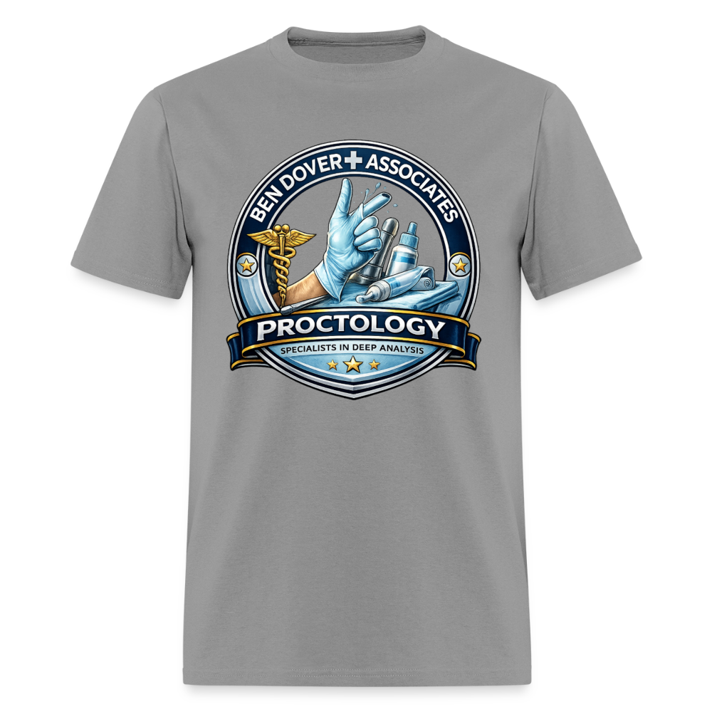Ben Dover Proctology Funny Graphic T-Shirt Color: Rock