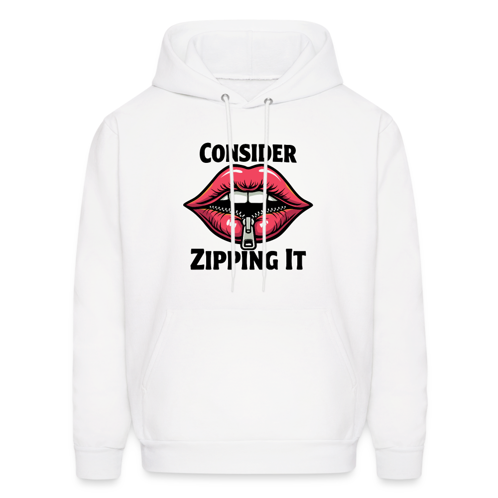 Consider Zipping It Hoodie - white