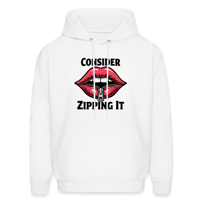 Consider Zipping It Hoodie - white