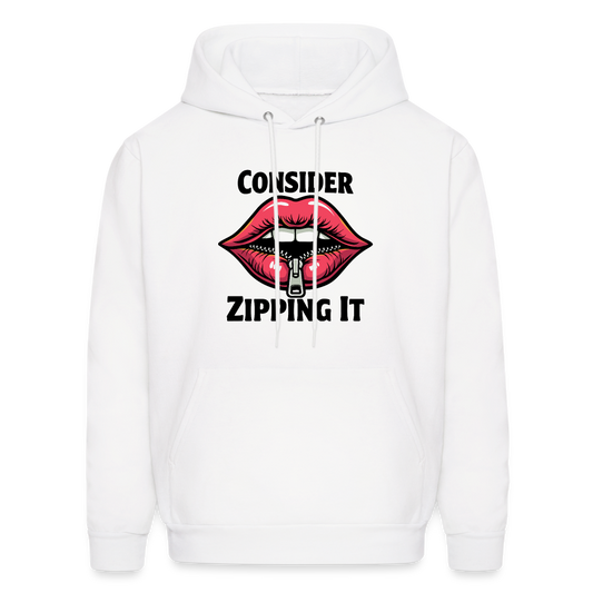 Consider Zipping It Hoodie - white