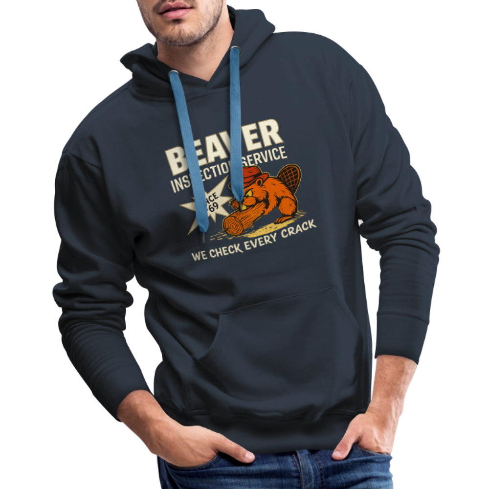 Beaver Inspection Service Men’s Premium Hoodie – Adult Humor Color: charcoal grey