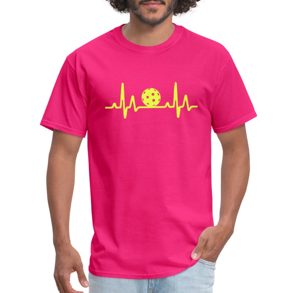 Pickleball Heartbeat T-Shirt - fuchsia