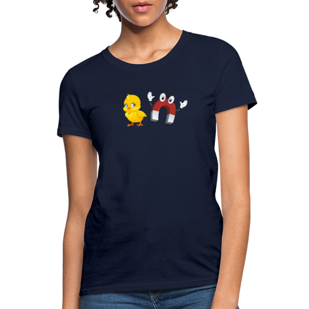 Chick Magnet Women's Contoured T-Shirt - Color: navy