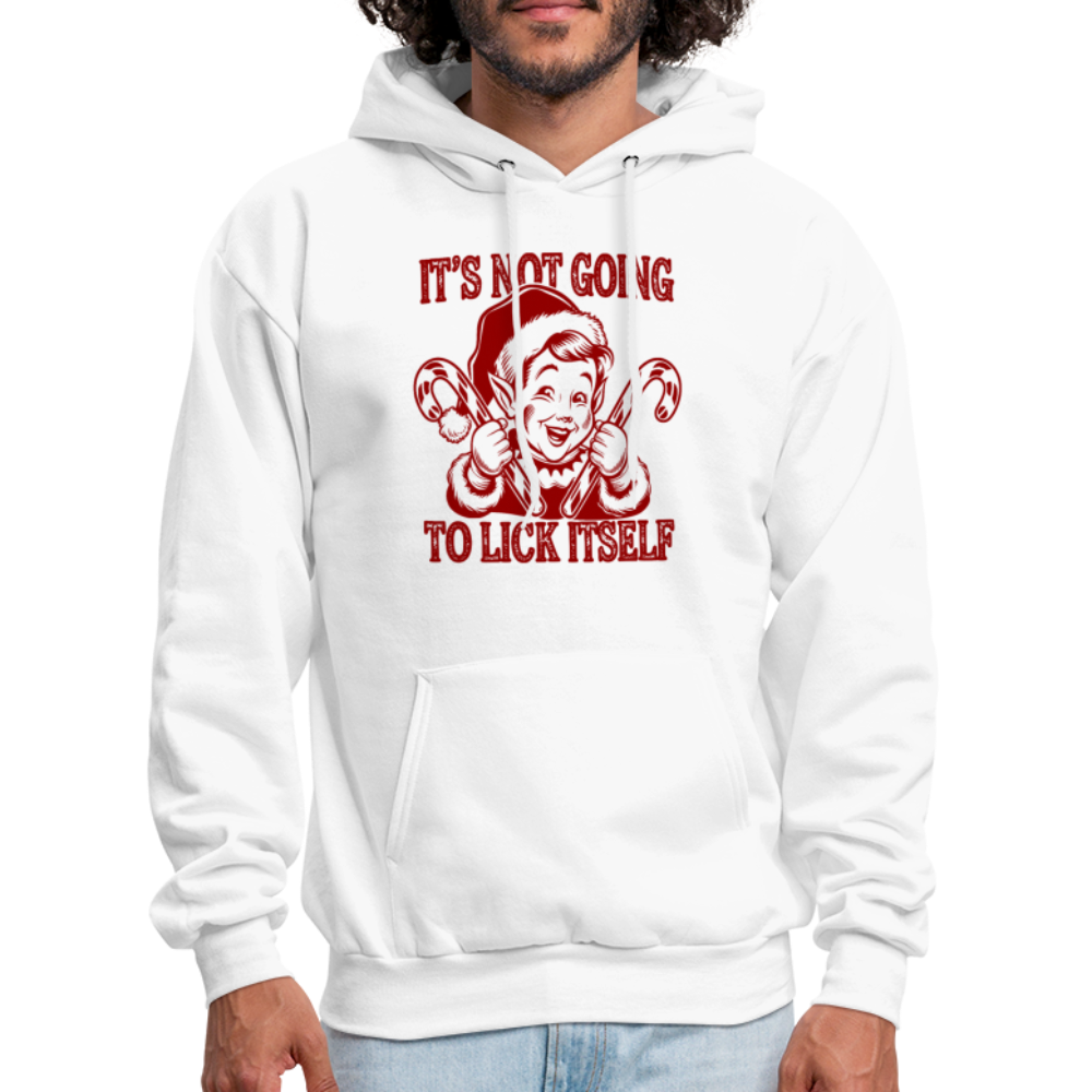 It's Not Going To Lick Itself (Naughty Christmas Elf) Hoodie - white