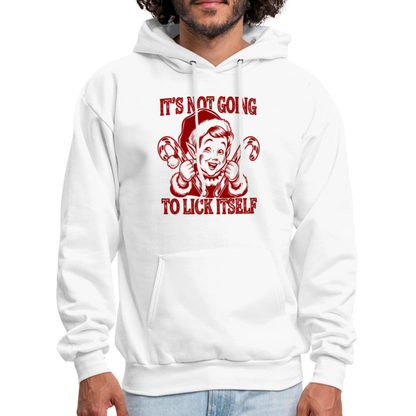 It's Not Going To Lick Itself (Naughty Christmas Elf) Hoodie - white