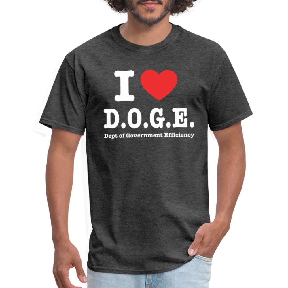 I Love DOGE (Dept of Government Efficiency) T-Shirt - heather black