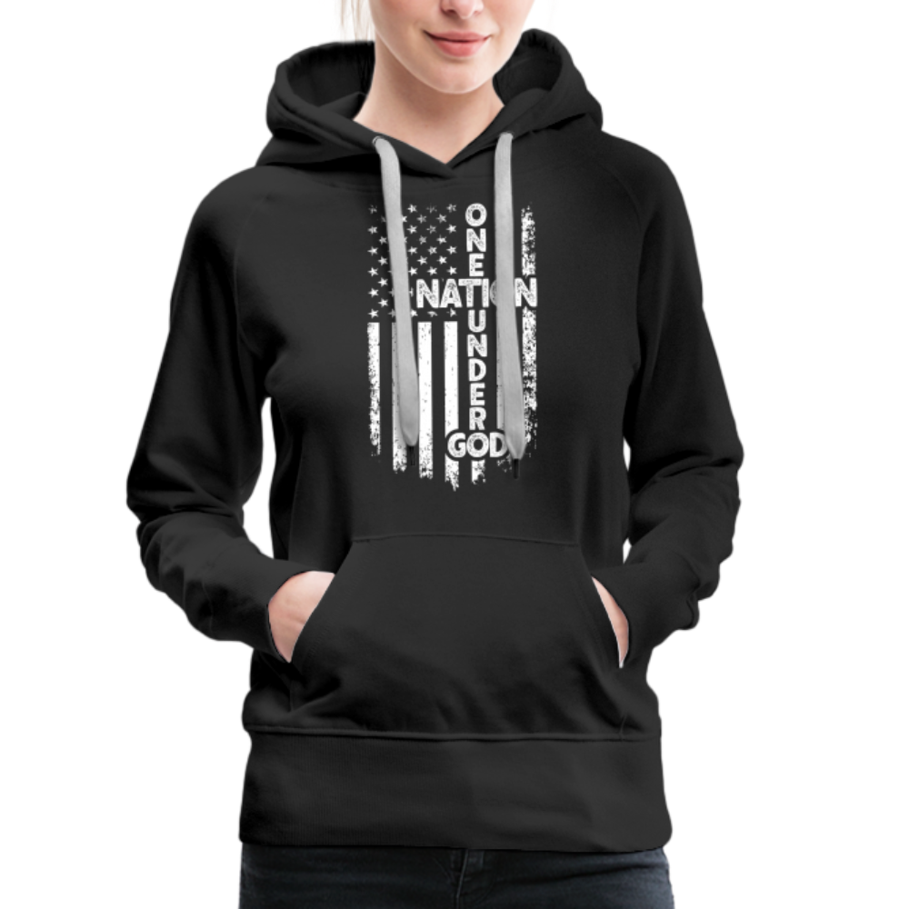 One Nation Under God Women’s Premium Hoodie - black