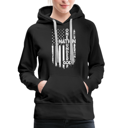 One Nation Under God Women’s Premium Hoodie - black