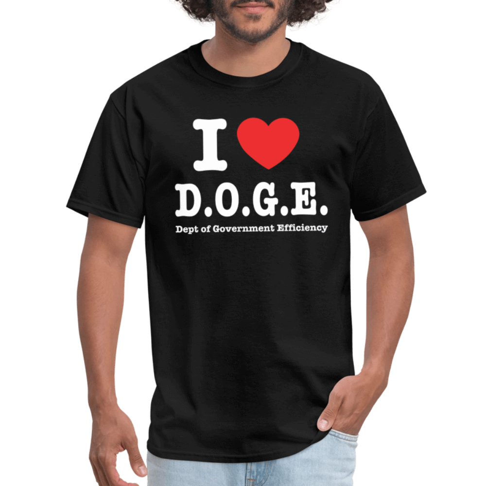 I Love DOGE (Dept of Government Efficiency) T-Shirt - black