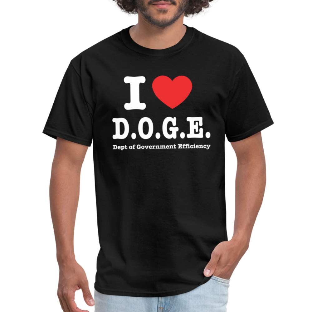 I Love DOGE (Dept of Government Efficiency) T-Shirt - black