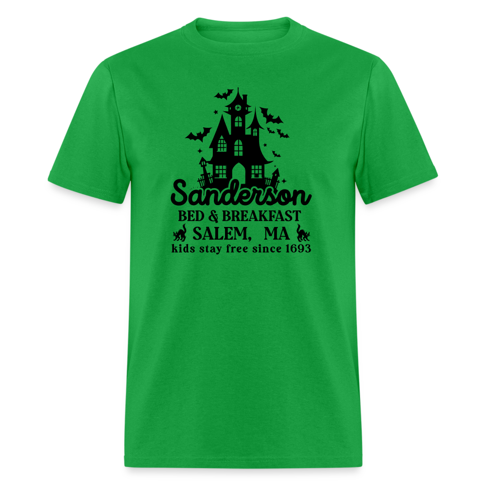 Sanderson Bed & Breakfast Salem MA T-Shirt (Halloween) - bright green