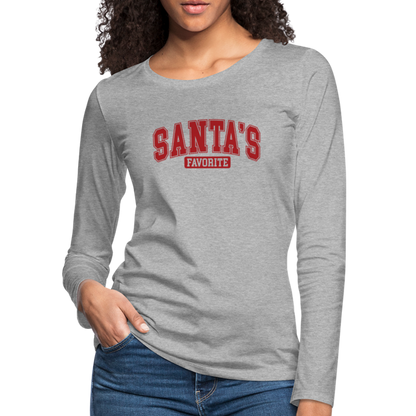 Santa's Favorite Women's Premium Long Sleeve T-Shirt - heather gray