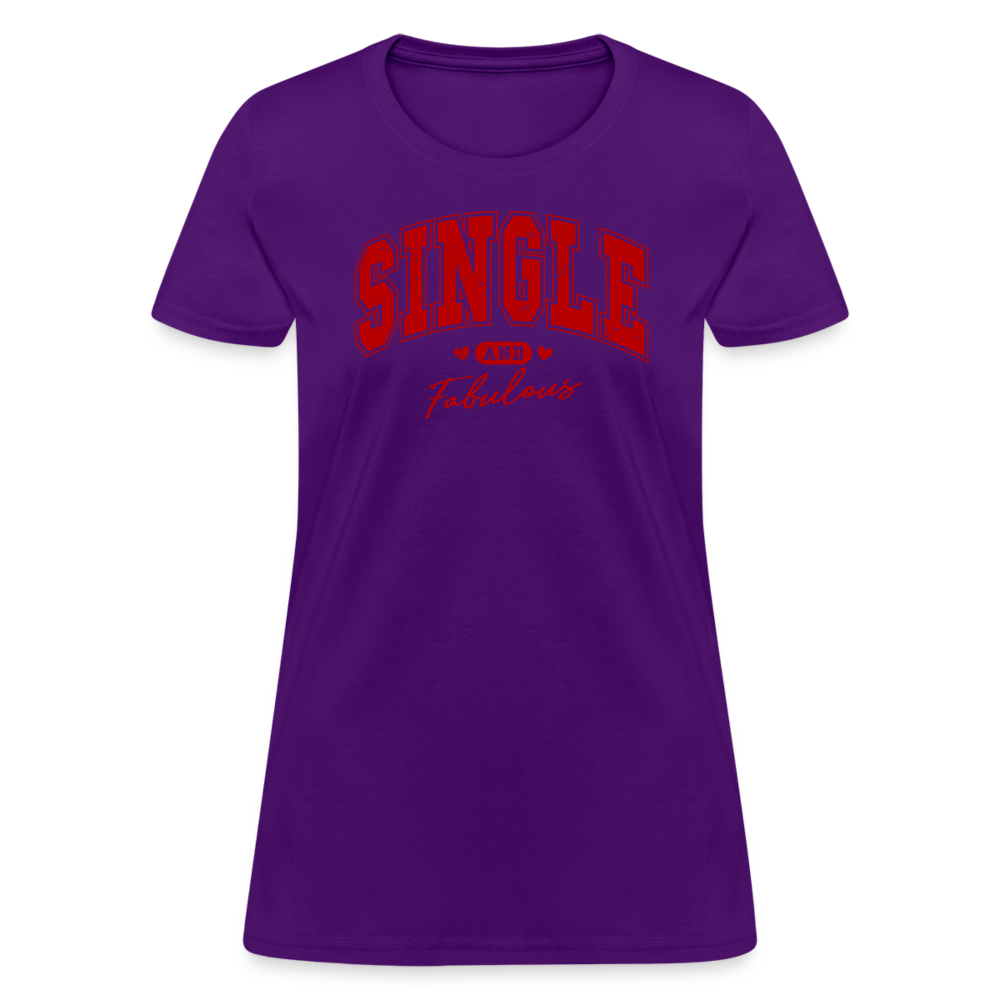 Single and Fabulous Women's Contoured T-Shirt - purple