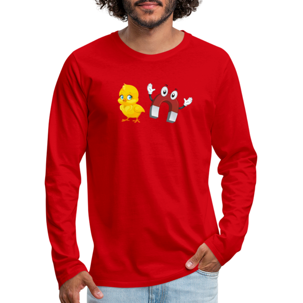 Chick Magnet Men's Premium Long Sleeve T-Shirt - Color: red