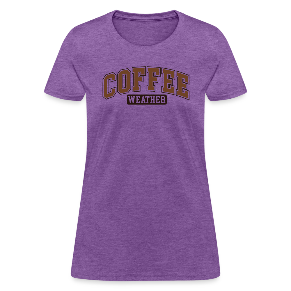 Coffee Weather Women's Contoured T-Shirt - purple heather